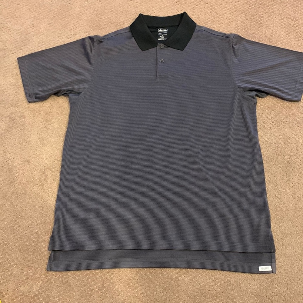 Adidas Black and Gray Polo Shirt